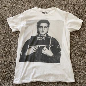 Elvis Presley mug shot white tee